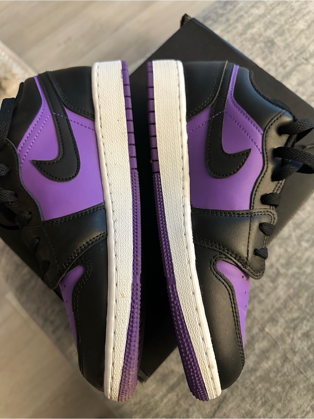 Youth Purple and Black High-Top Sneakers - Picture 3 of 10